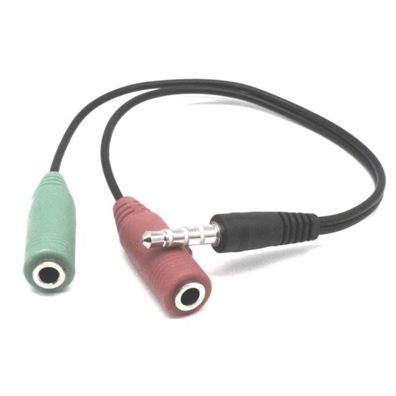 מבצע 5 יחידות כבל כבל מתאם Splitter Speaker & Microphone Cable